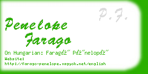 penelope farago business card